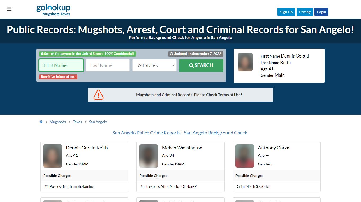 Mugshots San Angelo, Arrest Records San Angelo - golookup.com